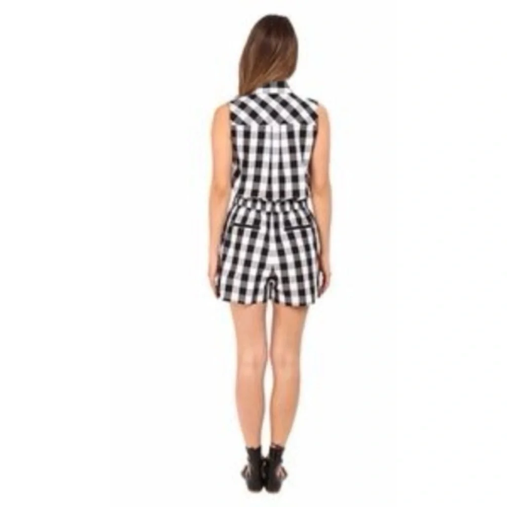 NWT Broome Street Kate Spafe Gingham Plaid Sleeveless Romper XS​​